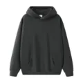 Sweat à capuche gris foncé épais avec poche kangourou pour une tenue quotidienne. - Gris foncé