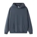 Sweat à capuche en molleton lourd pour hommes et femmes, pull d'hiver ample et décontracté. - Bleu foncé