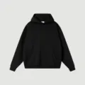 Men's solid black drop shoulder hoodie casual streetwear autumn winter long sleeve sweatshirt top - S / Black Hooded