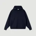 Men's solid navy blue drop-shoulder heavyweight hoodie casual streetwear top variant. - S / Navy Blue Hooded