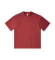 Men's solid burgundy crew neck short sleeve t-shirt, casual heavy cotton basic tee top. - Wine Red