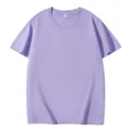 Maglietta girocollo manica corta viola tinta unita uomo top streetwear estivo basic - Taglia S / Top / viola taro