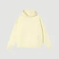 Solid light yellow drop shoulder hooded sweatshirt, comfortable casual pullover top for men. - S / Apricot Hoodie