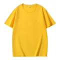 Maglietta gialla tinta unita a maniche corte e girocollo, top estivo casual da uomo. - Taglia S / Top / Giallo