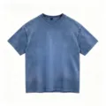 Vintage Washed Oversize Kurzarm T-Shirt in Blau, Lässiges Herren Sommer Rundhals Shirt - XL / Blau