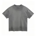 Herren Vintage gewaschene schwere Baumwolle Oversize Kurzarm T-Shirt Sommer Streetwear Top - XL / Kohlegrau