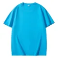 Maglietta Casual Maniche Corte Monocolore Blu Uomo Variante, Stile Estivo Leggero - Blu lago / Taglia S