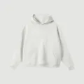 Men's heavy hooded sweatshirt, solid color drop shoulder casual pullover winter hoodie. - S / Off-White Gray Hoodie