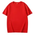 Maglietta rossa tinta unita girocollo manica corta top basico estivo casual da uomo. - Rosso / Taglia S