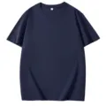 Maglietta classica tinta unita da uomo con girocollo in blu navy, stile estivo casual. - Taglia S / Top / Blu navy