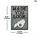 Taktischer PVC Morale Patch mit witzigem Hand Geste Design 8x5.5cm 12g Tuerkiste Zubehoer - Geste (Grau & Schwarz)