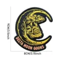 Tactical skull crescent embroidered patch for outdoor apparel and backpack decoration 9x8cm - Yellow Crescent Moon Skull / Yellow