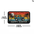 Outdoor adventure embroidered morale patch featuring a classic surf and off-road vehicle design. - Beach Vacation Series (Happy Surfer)