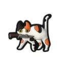 Schattige kaliko kat met mes PVC moraal patch tactische militaire rugzak badge - Koepatroon