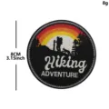 Outdoor hiking adventure embroidered morale tactical patch with hook and loop backing, 8cm round. - Outdoor Series (Round Hiking)