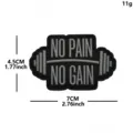 Parche táctico de gimnasio barra mancuerna insignia moral bordada velcro deporte - Negro y Gris