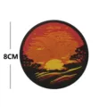 Outdoor adventure sunset embroidery morale patch tactical hook and loop badge for backpacks - Outdoor Camping Series (Sunrise)