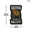 PVC soft rubber ghost soldier tactical morale patch backpack badge accessory 8.5x5.2cm - Death Shadow / Black White Luminous
