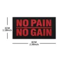 Parche Táctico Deportivo De Fitness No Pain No Gain Insignia Bordada Con Velcro 3x6cm - No Pain No Gain (PVC) / Letra Roja