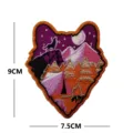 Parche bordado de lobo de camping de aventura al aire libre insignia táctica de moral para mochilas - Paisaje Forma Animal (Lobo Aullador)