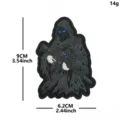 PVC tactical ghost patch for backpack and clothing, durable morale armband with hook backing. - Tactical Reaper / Dark Gray