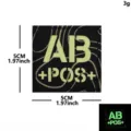 Parche táctico de grupo sanguíneo AB POS brillante en la oscuridad insignia militar 5cm - Línea Reflectante Grupo Sanguíneo / Luminoso AB+