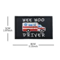 Embroidered morale patch tactical badge with ambulance design, durable hook and loop backing. - Ambulance