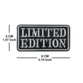 Tactical embroidered patch with black and white limited edition text for tactical backpack. - Black and White