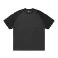 Herren Colorblock Raglan Kurzarm T-Shirt, lässiges, loses Oversize-Top, Basic Tee - S / Dunkelgrau / Schwarz