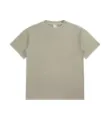 Heavyweight vintage washed crewneck short sleeve t-shirt for men, loose fit streetwear. - Khaki