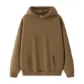 Sweat à capuche en molleton lourd pour homme, pull streetwear ample avec capuche et poche kangourou. - Couleur caramel