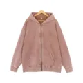 Vintage washed zip-up hoodie for men, heavyweight fleece hooded sweatshirt with pockets. - S / Tops / Coffee