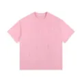 Pink distressed short sleeve t-shirt for men, loose oversize vintage washed style streetwear. - Pink Top