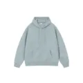 Sudadera con capucha gris lisa, jersey holgado informal con bolsillo y cordón talle M. - S / Gris Mezcla