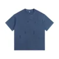 Men's Vintage Washed Distressed Oversized Short Sleeve T-Shirt Casual Trendy Tee. - Navy Top