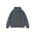 Sudadera con capucha gris oscuro sólida con bolsillo canguro y cordones ajustables. - S / Gris oscuro