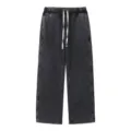 Men vintage acid wash loose sweatpants casual drawstring streetwear casual trousers - S / Bottoms / Washed Black