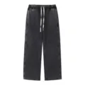 Vintage acid wash grey sweatpants for men and women, casual loose straight leg pants with drawstring. - S / Bottoms / Washed Black