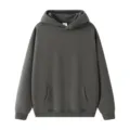 Sweat à capuche uni épais et doublé de polaire pour homme avec grande poche avant. - Gris Huître