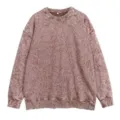 Vintage Batik Rundhals Sweatshirt für Damen und Herren, lockeres Langarm Oberteil, braun. - S / Oberteile / Kaffee