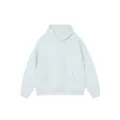 Solid color hooded sweatshirt for women men casual loose pullover fleece hoodie top - Oatmeal Grey