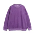 Lila Tie Dye Rundhals Sweatshirt für Herren lässige langarm lockere Pullover Streetwear - Lila