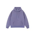 Heavyweight solid purple hoodie for men and women, casual loose hooded sweatshirt. - Purple