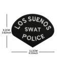 Tactical patch embroidered badge Los Suenos SWAT police style outdoor hook and loop emblem - Letter Style / Black and White