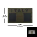 Parche táctico militar bandera de Italia insignia moral reflectante 5x8cm parche de velcro - Bandera Italiana (Verde Militar)