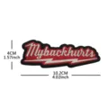 Humorous embroidered tactical patch with custom typography and size details for apparel backpacks. - My Back Full Embroidery Black Border Patch / Full Embroidery Black Border