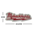 Embroidered patch with funny slogan and lightning design, durable fabric badge for jackets and bags. - My Back White And Red Embroidered Patch / White Red