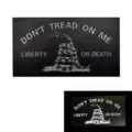 Tactical Gadsden Flag Morale Patch Dont Tread On Me Laser Cut Reflective Patch Badge - Curved Don't Tread on Me Snake Patch (Black & White)