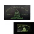Reflective tactical patch laser cut morale badge with Gadsden snake design for outdoor gear. - D00016-1 Arched Don't Tread on Me Snake (Black/Green)