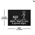 Black white embroidered stick figure patch funny text badge for clothing jacket backpack - BAD Stickman / Black